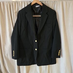 L.L. Bean Elegant Black Blazer with Gold Buttons